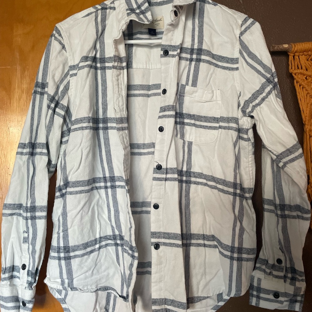Universal Thread White and Blue Checkered Shirt